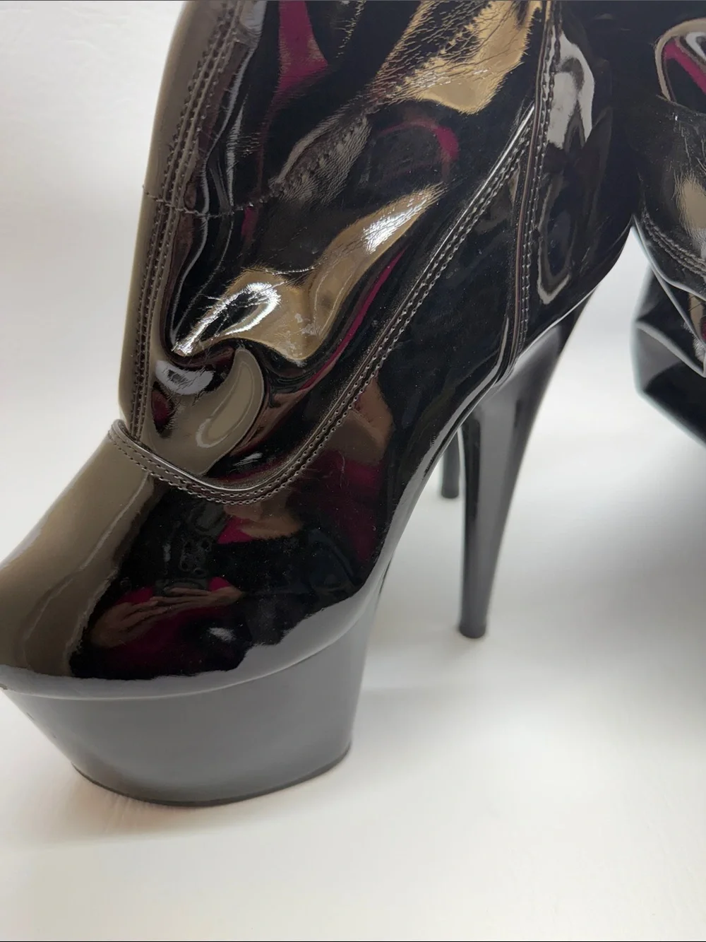 Glossy Black Patent Over-the-Knee Platform Boots